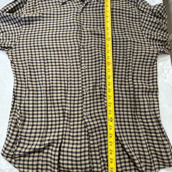 Reunion Men's Long Sleeve Shirt Black Check Pattern Size XL 100% Rayon - Picture 7 of 8